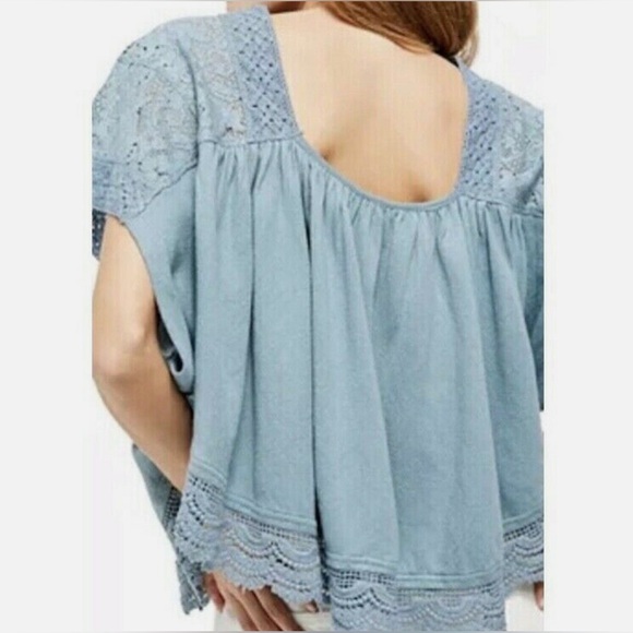 NWT Free People Prairie Days butterfly boho top sz SMALL Cottagecore prairie - Picture 3 of 11